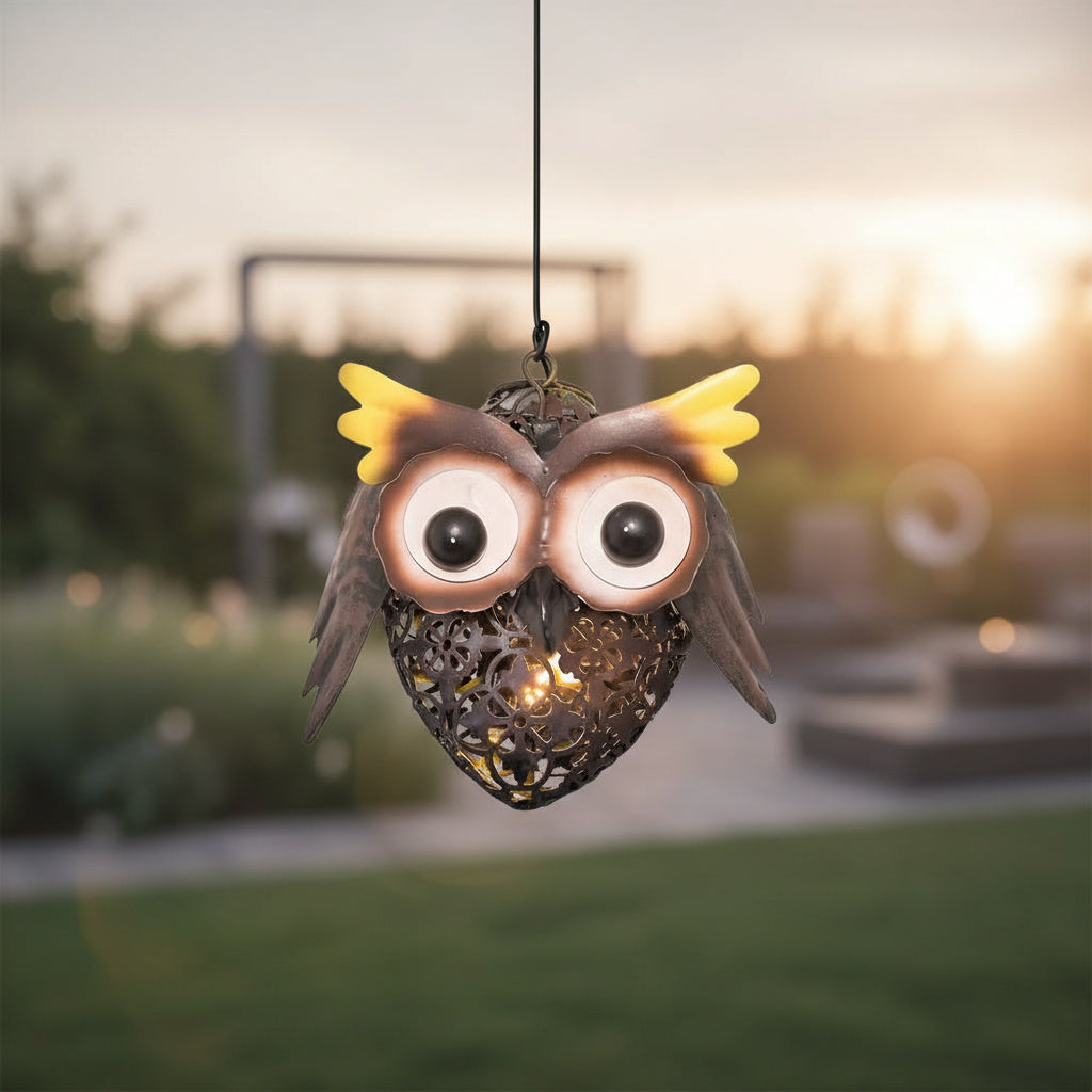 Hanging Solar Owl Light