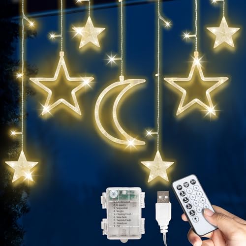 Moon & Stars Curtain Lights-Home & Living-GloBrite-DREIBACH