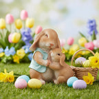 Mother & Child Rabbit Garden Ornament-Garden & Outdoor-Pelle & Sol-DREIBACH
