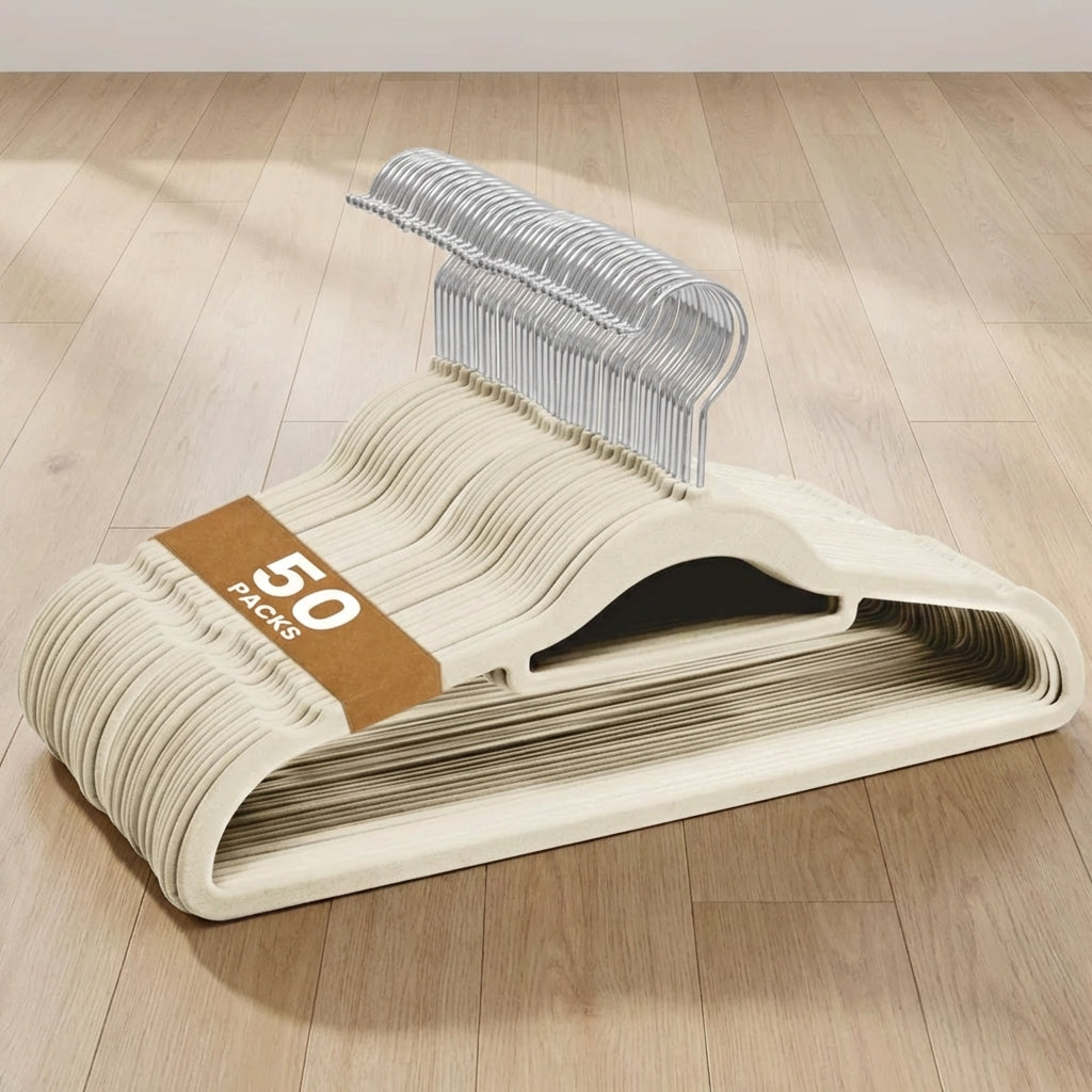Non-Slip Velvet Hangers-Home & Living-Sasha Morel-Cream-20 Pack-DREIBACH