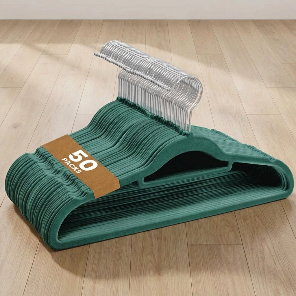 Non-Slip Velvet Hangers-Home & Living-Sasha Morel-Green-20 Pack-DREIBACH