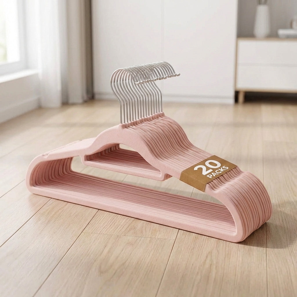 Non-Slip Velvet Hangers-Home & Living-Sasha Morel-Pink-20 Pack-DREIBACH