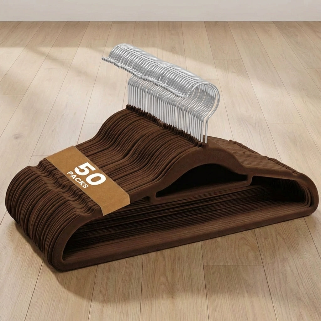 Non-Slip Velvet Hangers-Home & Living-Sasha Morel-Taupe-20 Pack-DREIBACH