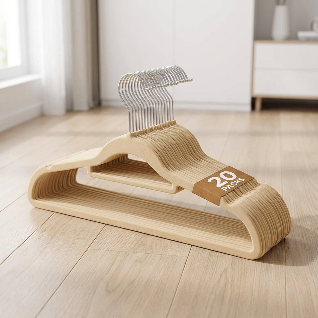 Non-Slip Velvet Hangers-Home & Living-Sasha Morel-Taupe-20 Pack-DREIBACH