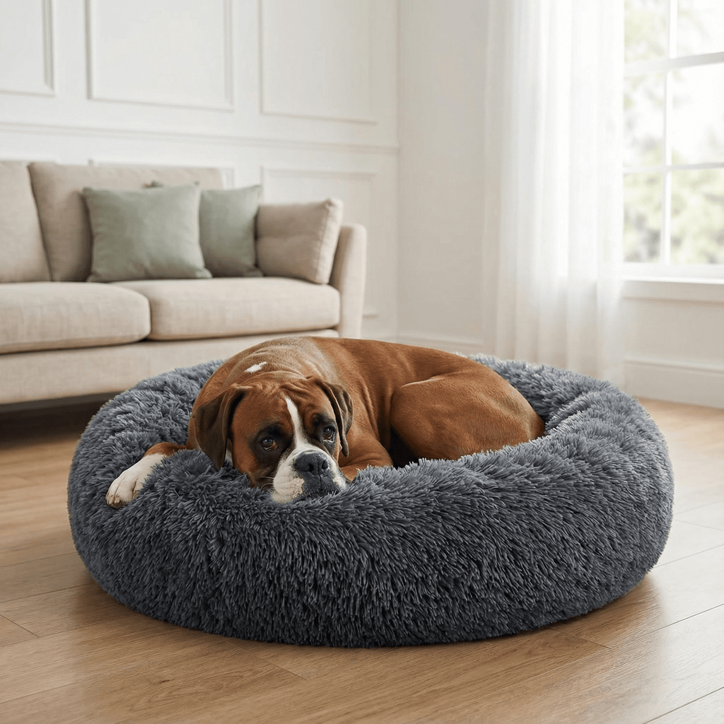 Plush Donut Pet Bed-Pet Supplies-Fur & Bone-Dark Grey-40cm-DREIBACH