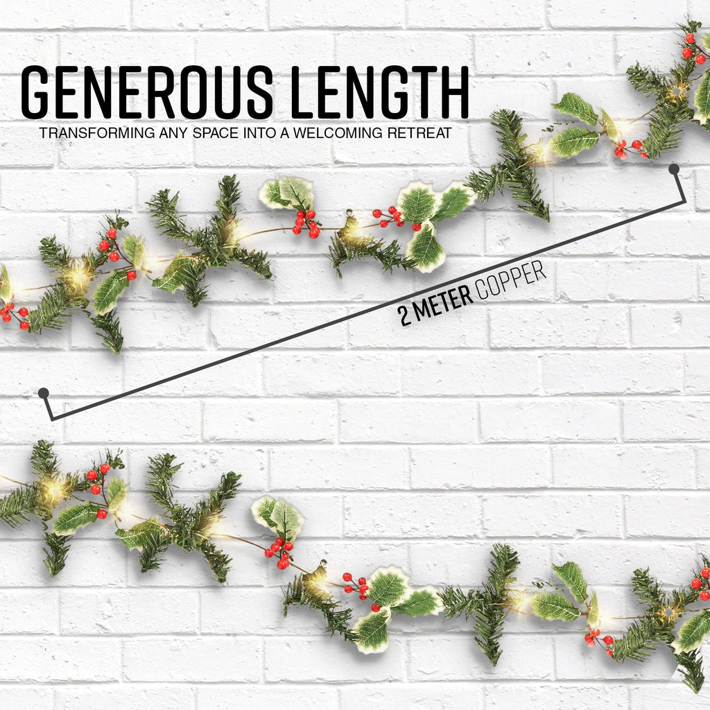 Pre-Lit Berry Christmas Garland-Christmas Decor-GloBrite-DREIBACH