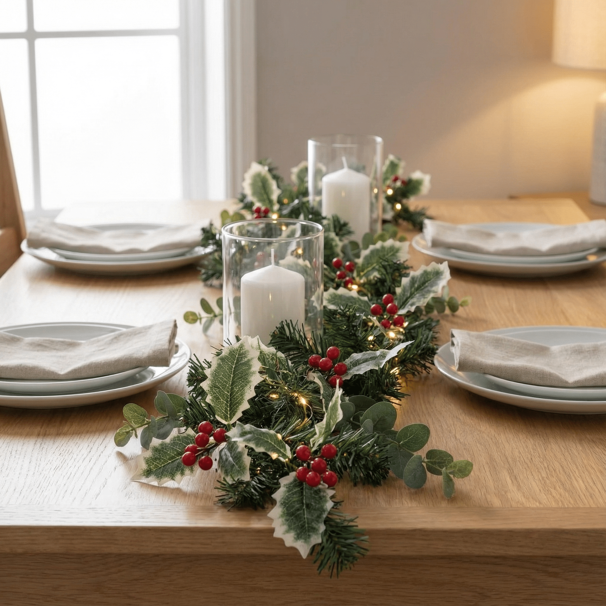 Pre-Lit Berry Christmas Garland-Christmas Decor-GloBrite-DREIBACH