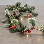 Pre-Lit Berry Christmas Garland-Christmas Decor-GloBrite-DREIBACH