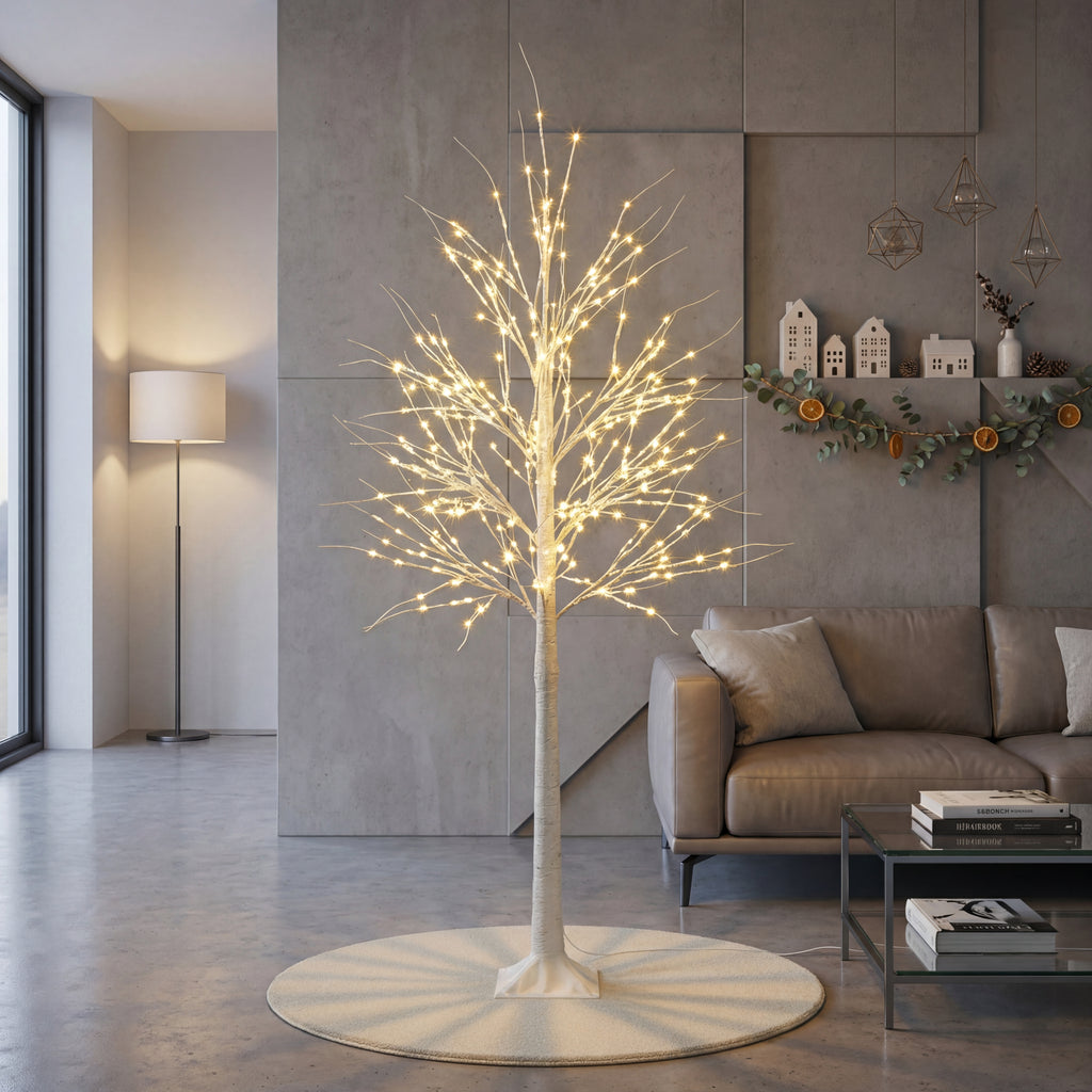 Pre-Lit White Birch Tree-Christmas Decor-GloBrite-4ft-DREIBACH