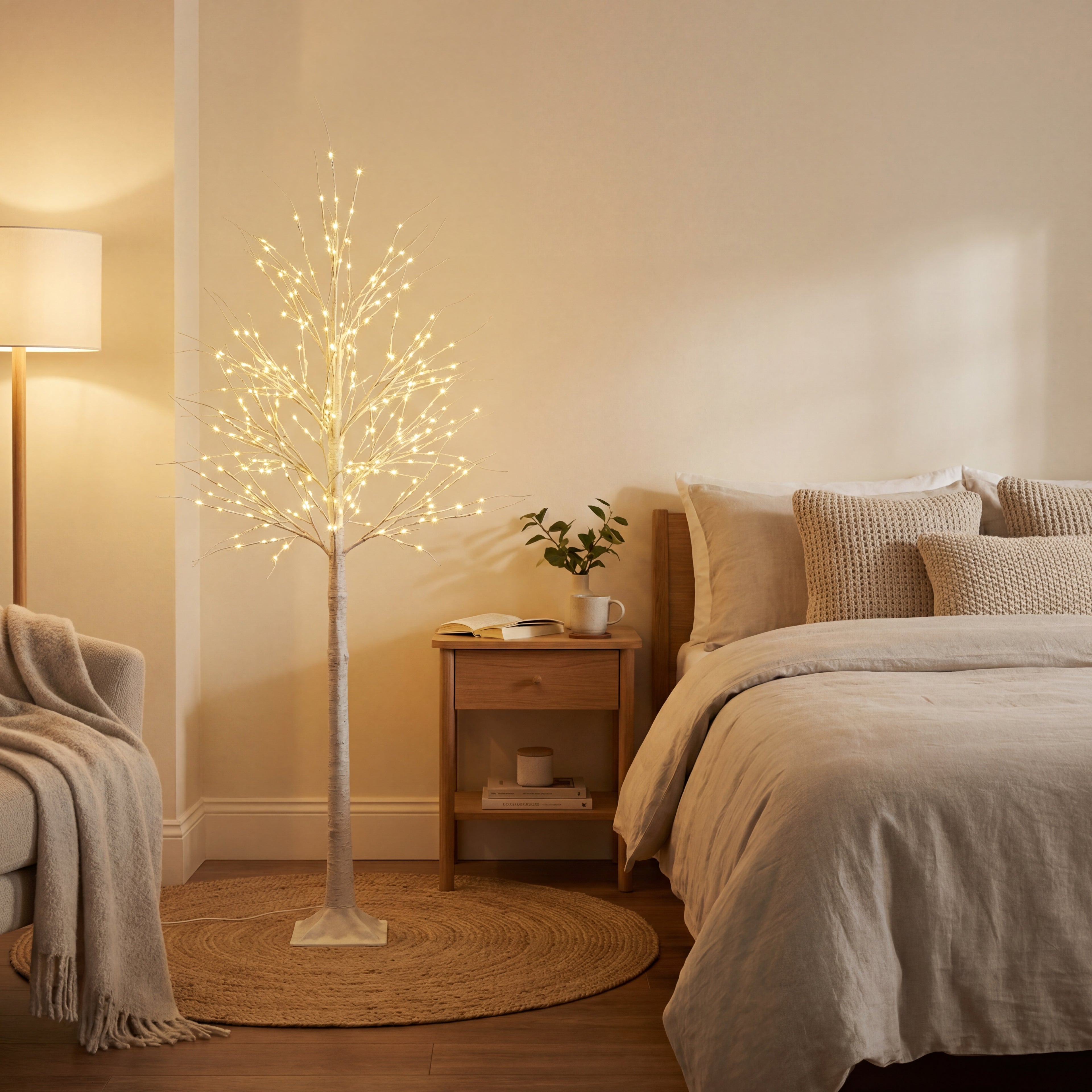 Pre-Lit White Birch Tree-Christmas Decor-GloBrite-4ft-DREIBACH