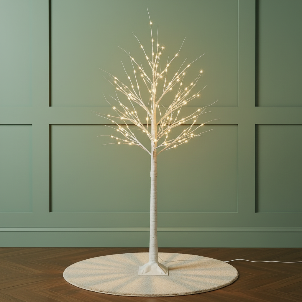 Pre-Lit White Birch Tree-Christmas Decor-GloBrite-4ft-DREIBACH