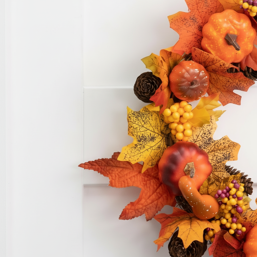 Pumpkin and Berry Wreath-Christmas Decor-Pelle & Sol-DREIBACH