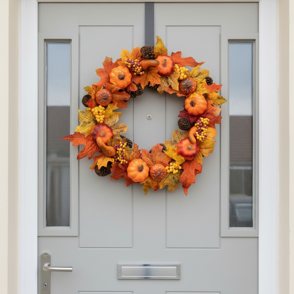 Pumpkin and Berry Wreath-Christmas Decor-Pelle & Sol-DREIBACH