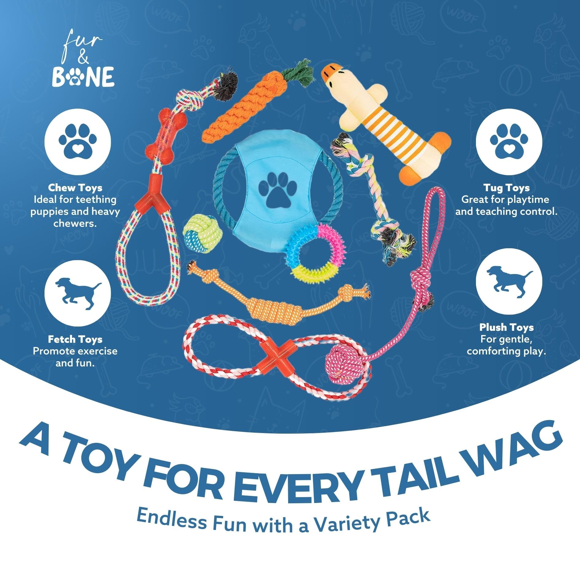 Puppy Teething Toy Set-Pet Supplies-Fur & Bone-DREIBACH