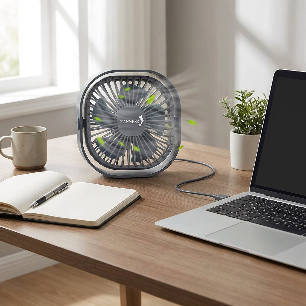 Quiet USB Desk Fan-Home & Living-TANNESS-Grey-DREIBACH