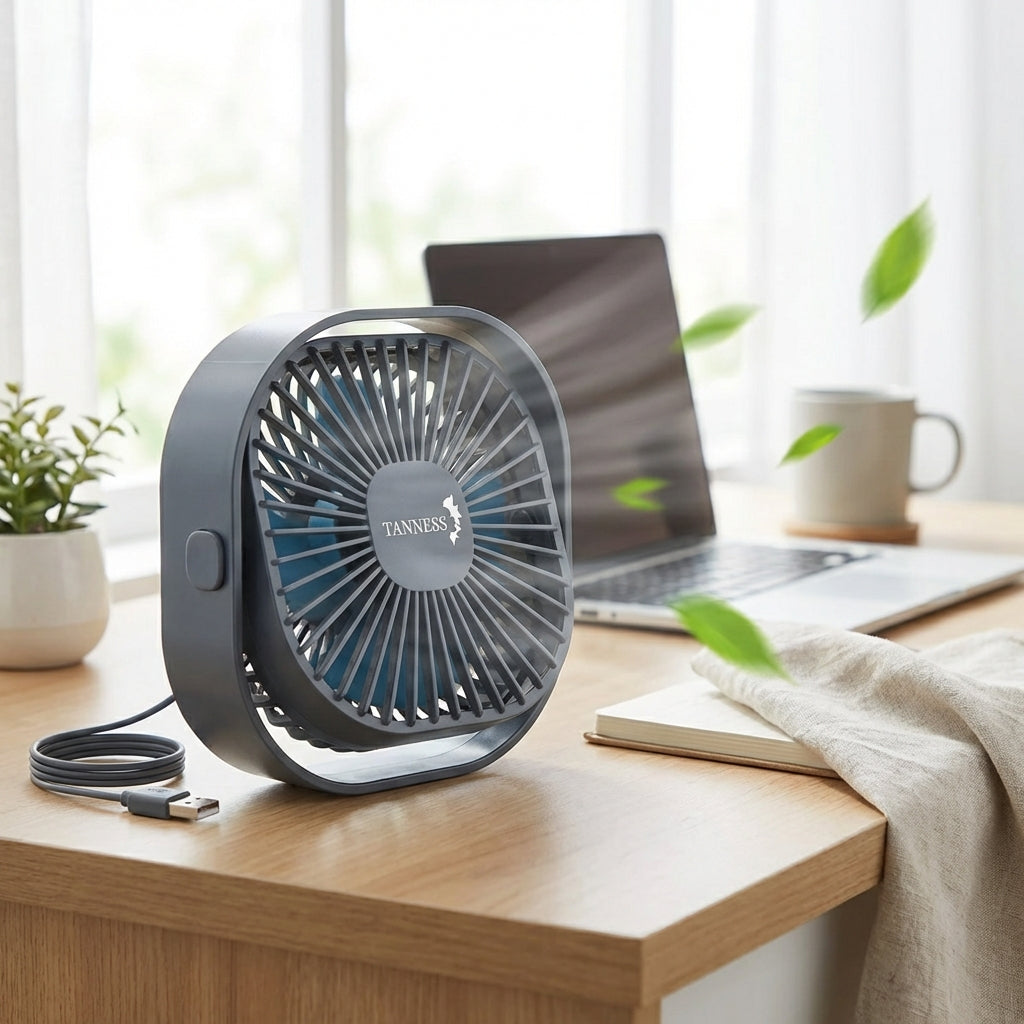 Quiet USB Desk Fan-Home & Living-TANNESS-Grey-DREIBACH