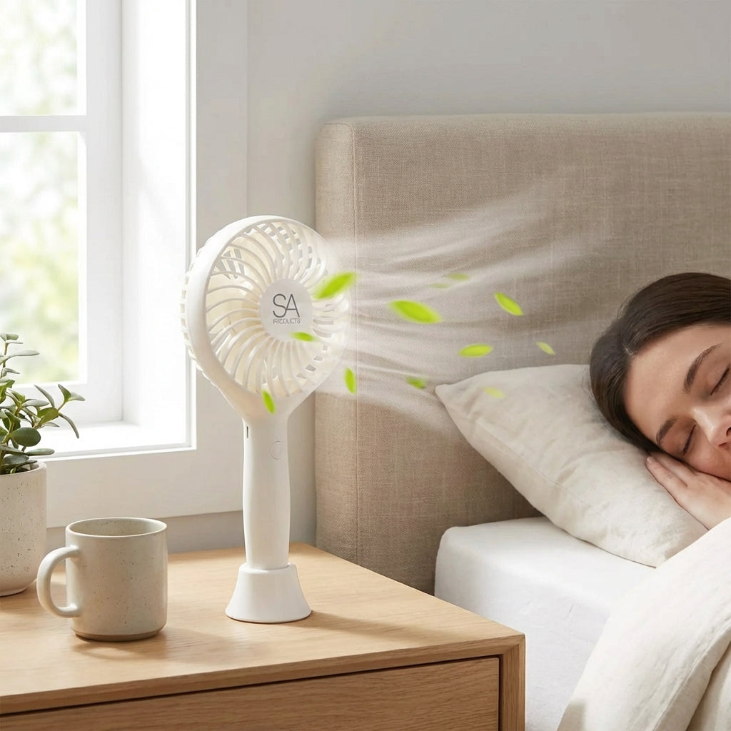 Rechargeable Handheld Fan-Home & Living-SA Products-Cool White-DREIBACH