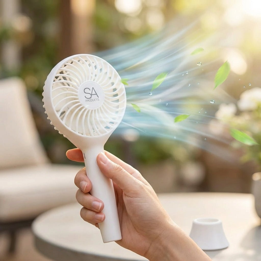 Rechargeable Handheld Fan-Home & Living-SA Products-Cool White-DREIBACH