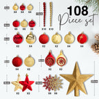 Red & Gold 108 Bauble Set-Christmas Decor-SA Products-DREIBACH