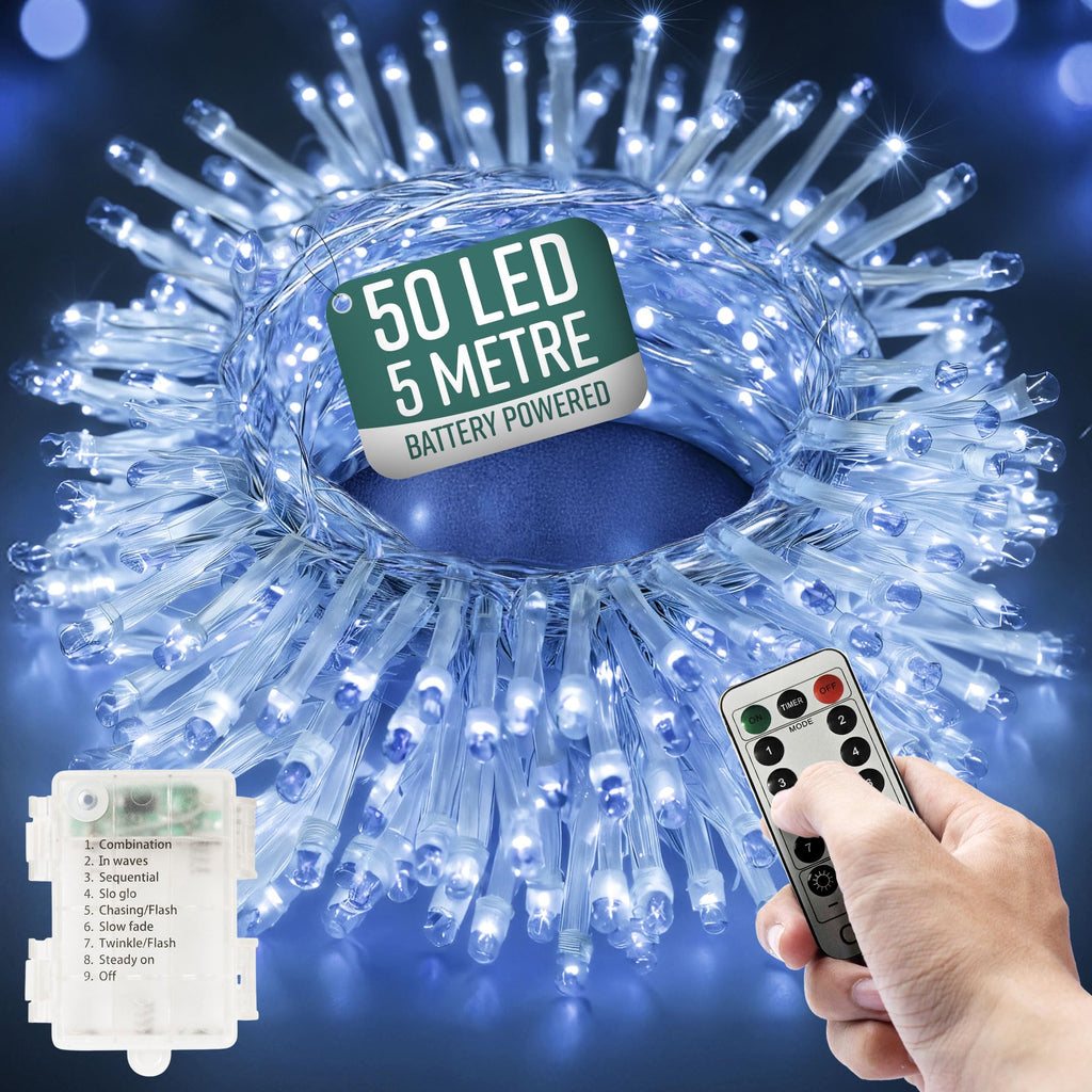 Remote Control Fairy Lights-Garden & Outdoor-GloBrite-Cool White-50 LEDs-DREIBACH