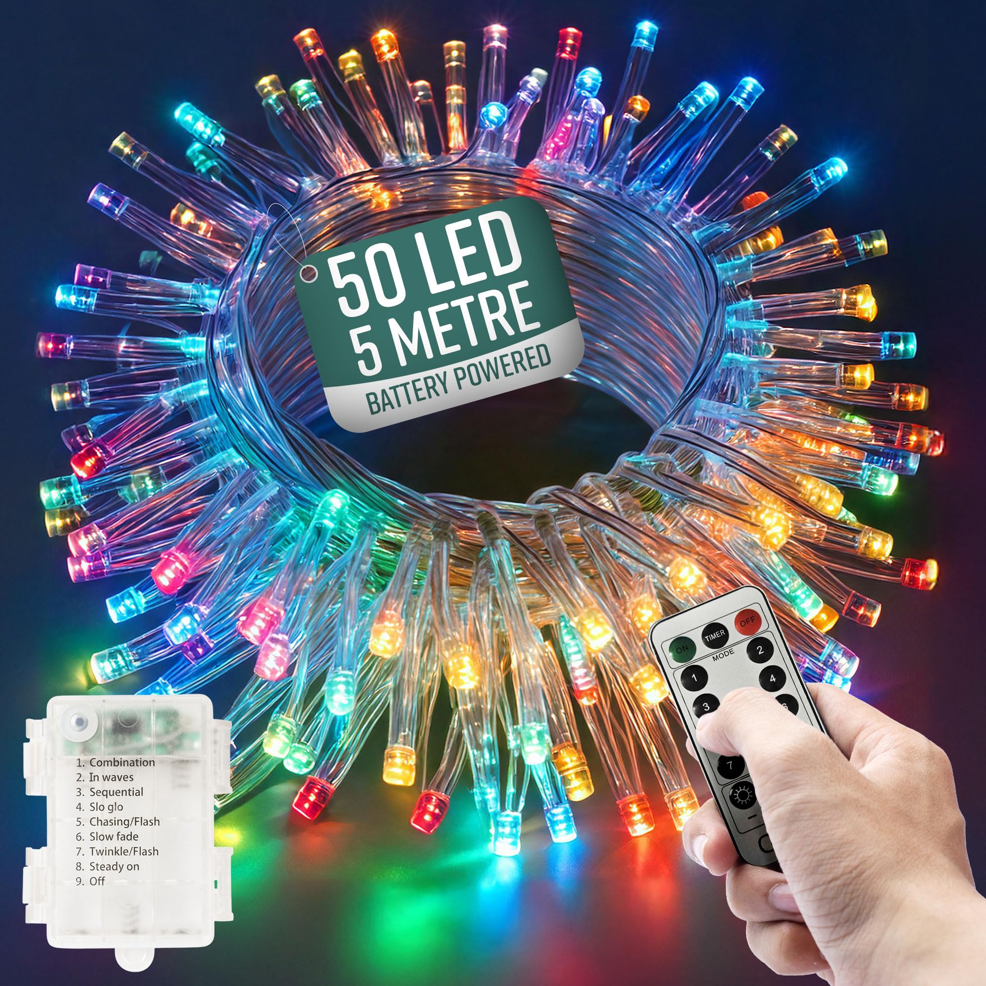 Remote Control Fairy Lights-Garden & Outdoor-GloBrite-Multicolor-50 LEDs-DREIBACH