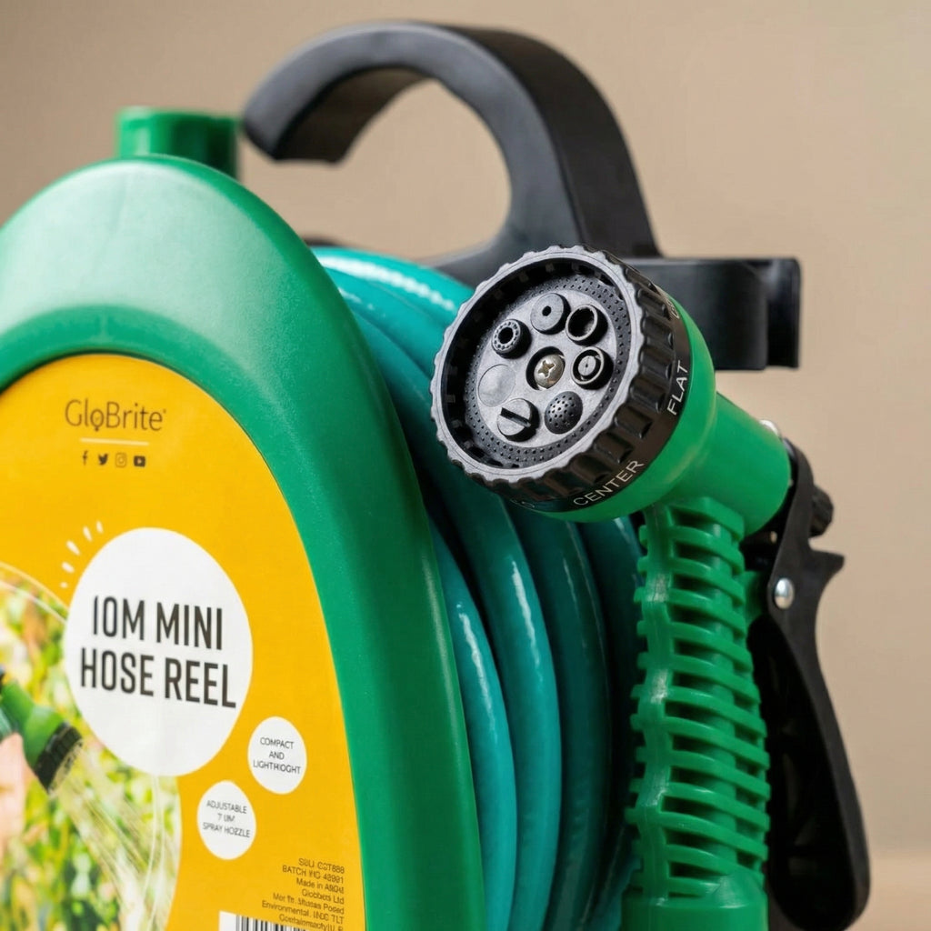 Retractable Hose Reel with Spray Gun-Garden & Outdoor-GloBrite-DREIBACH