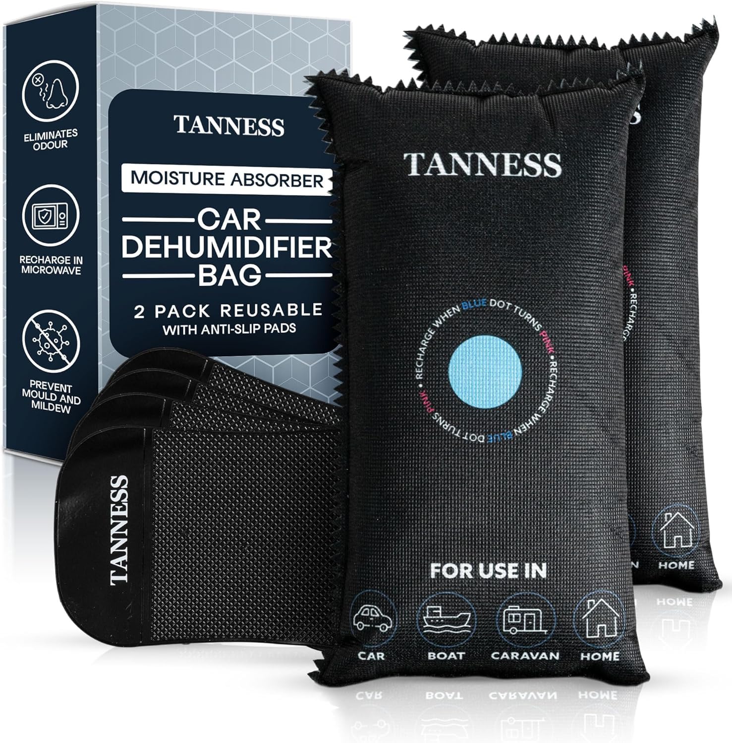 Reusable Moisture Absorber Bags-Travel & Luggage-TANNESS-2x 1kg-DREIBACH