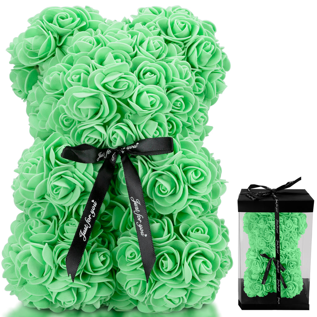 Rose Bear with Gift Box-Christmas Decor-TANNESS-Hot Pink-DREIBACH