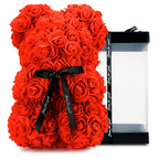 Rose Bear with Gift Box-Christmas Decor-TANNESS-Hot Pink-DREIBACH