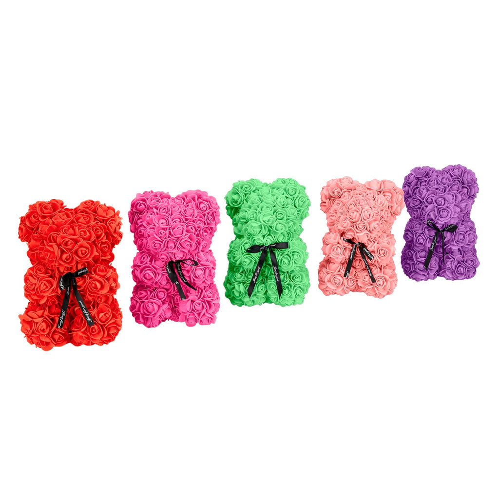 Rose Bear with Gift Box-Christmas Decor-TANNESS-Hot Pink-DREIBACH