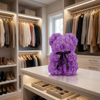 Rose Bear with Gift Box-Christmas Decor-TANNESS-Purple-DREIBACH