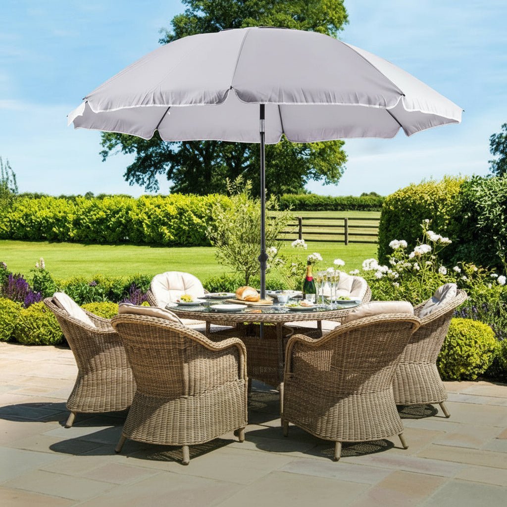 SA Products 2m Garden Parasol - Sun Shades for Garden, Outdoor Beach Umbrella with UV Protection - Adjustable Height, Tilting Feature - Lightweight & Portable Sunshade for Patio, Deck, Pool-SA Products-Cream-DREIBACH