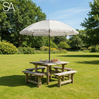 SA Products 2m Garden Parasol - Sun Shades for Garden, Outdoor Beach Umbrella with UV Protection - Adjustable Height, Tilting Feature - Lightweight & Portable Sunshade for Patio, Deck, Pool-SA Products-Cream-DREIBACH