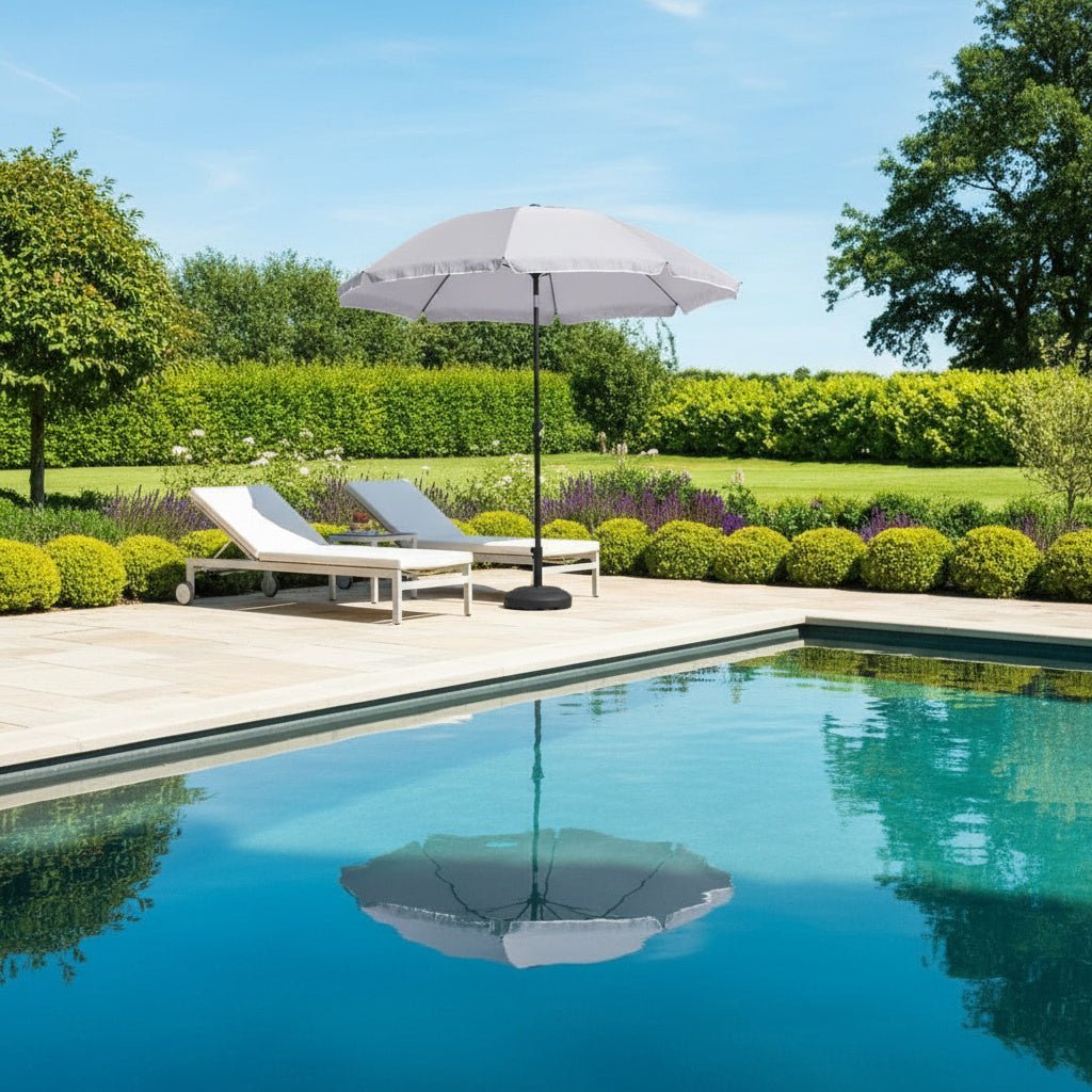SA Products 2m Garden Parasol - Sun Shades for Garden, Outdoor Beach Umbrella with UV Protection - Adjustable Height, Tilting Feature - Lightweight & Portable Sunshade for Patio, Deck, Pool-SA Products-Cream-DREIBACH