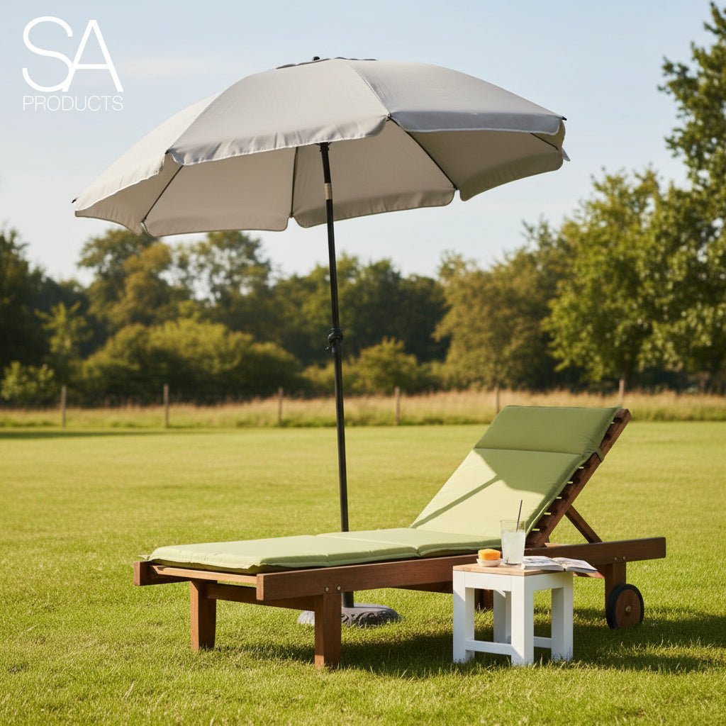 SA Products 2m Garden Parasol - Sun Shades for Garden, Outdoor Beach Umbrella with UV Protection - Adjustable Height, Tilting Feature - Lightweight & Portable Sunshade for Patio, Deck, Pool-SA Products-Cream-DREIBACH