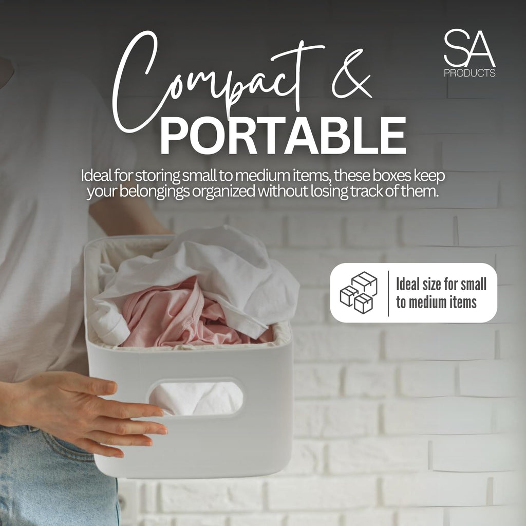 SA Products 7 Pack Plastic Storage Boxes | Colourful Storage Baskets with Handles | Stackable Cupboard Organiser | Kitchen Cupboard Storage for Bathroom, Bedroom, Office, School and Home-SA Products-Grey-3pc Storage Basket-DREIBACH