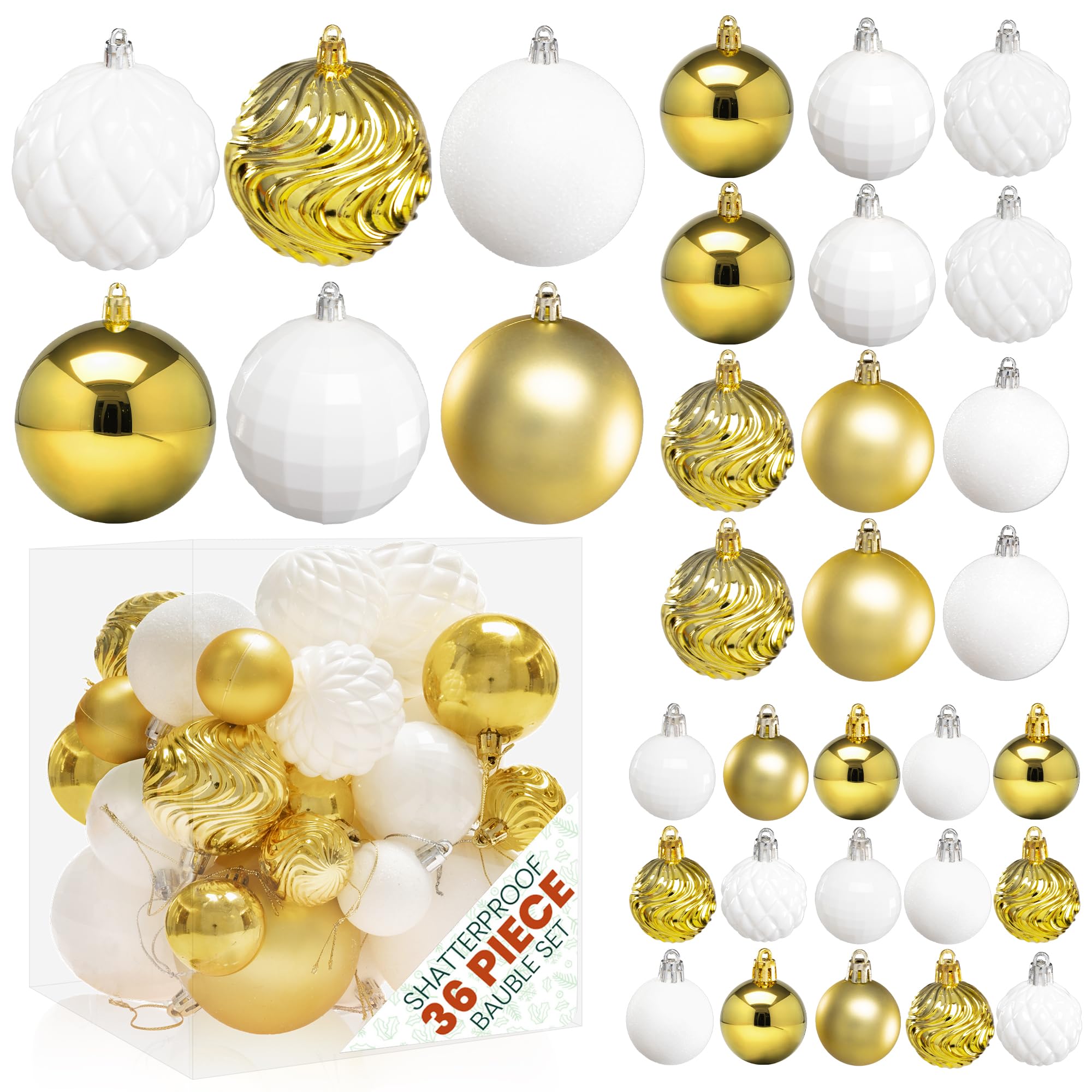 Shatterproof Christmas Bauble Set-Christmas Decor-Pelle & Sol-Gold-DREIBACH