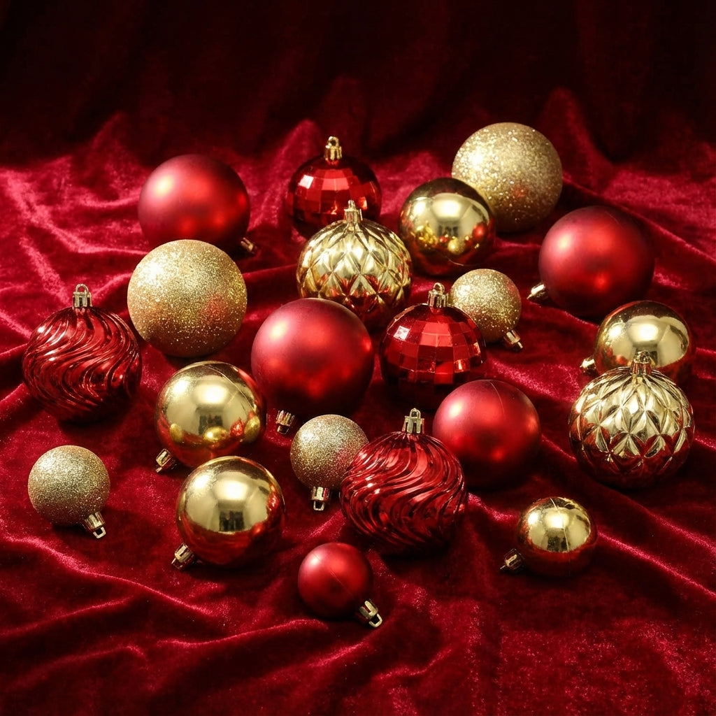 Shatterproof Christmas Bauble Set-Christmas Decor-Pelle & Sol-Red-DREIBACH