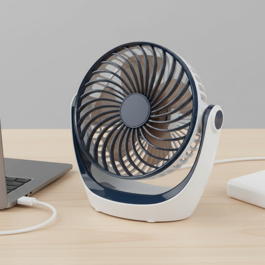 Silent USB Desk Fan-Home & Living-TANNESS-Navy Blue-3 speeds-DREIBACH