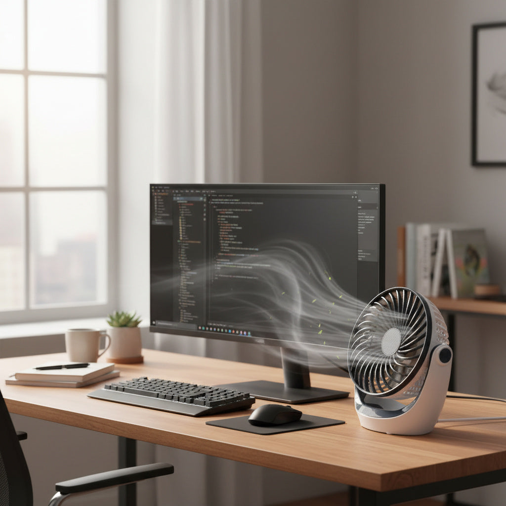 Silent USB Desk Fan-Home & Living-TANNESS-Navy Blue-3 speeds-DREIBACH