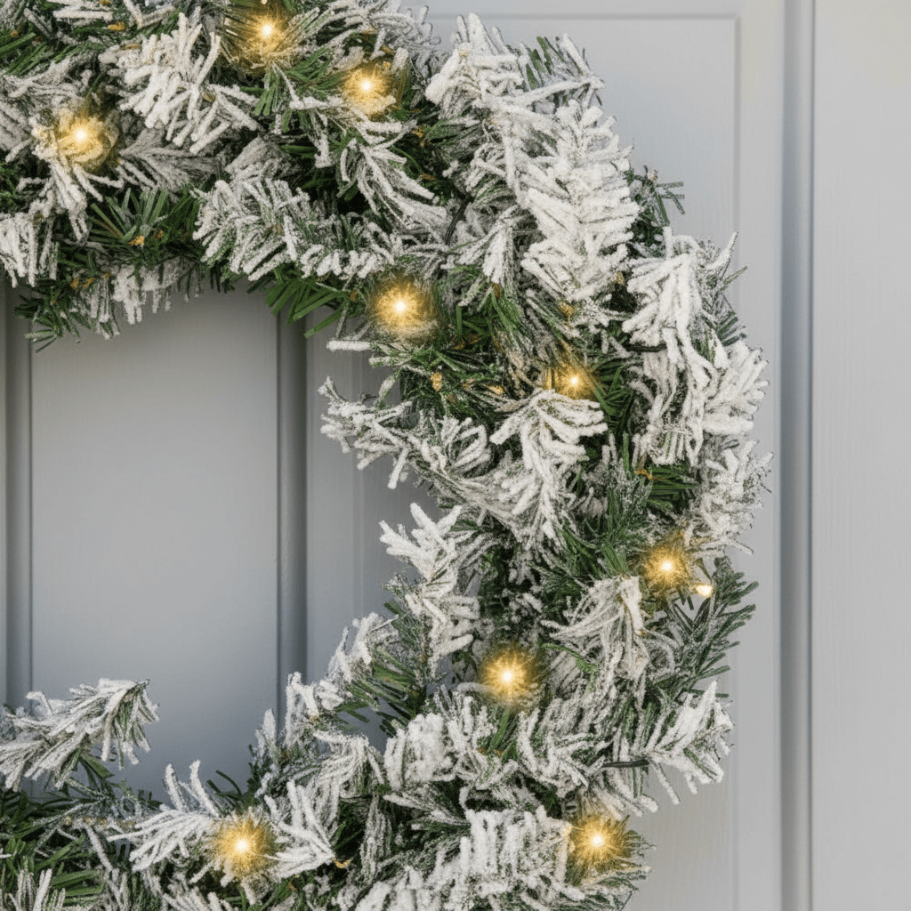 Snow Tipped Christmas Wreath-Christmas Decor-Pelle & Sol-DREIBACH