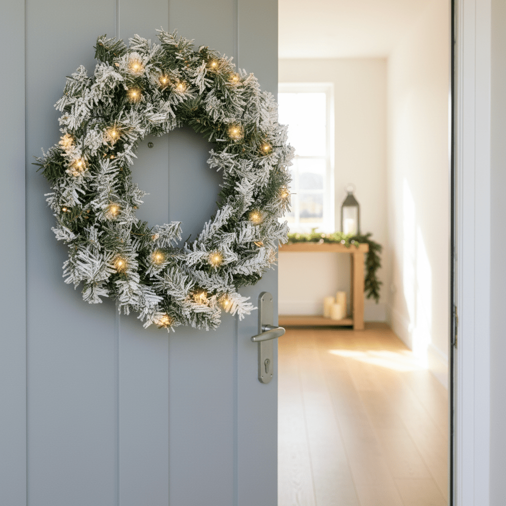 Snow Tipped Christmas Wreath-Christmas Decor-Pelle & Sol-DREIBACH
