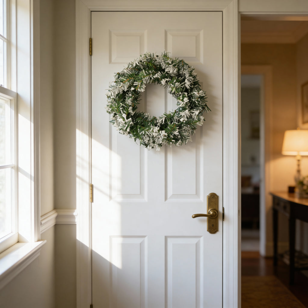 Snow Tipped Christmas Wreath-Christmas Decor-Pelle & Sol-DREIBACH