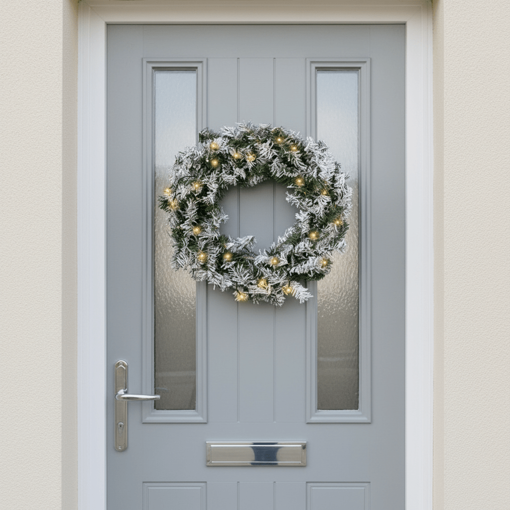 Snow Tipped Christmas Wreath-Christmas Decor-Pelle & Sol-DREIBACH