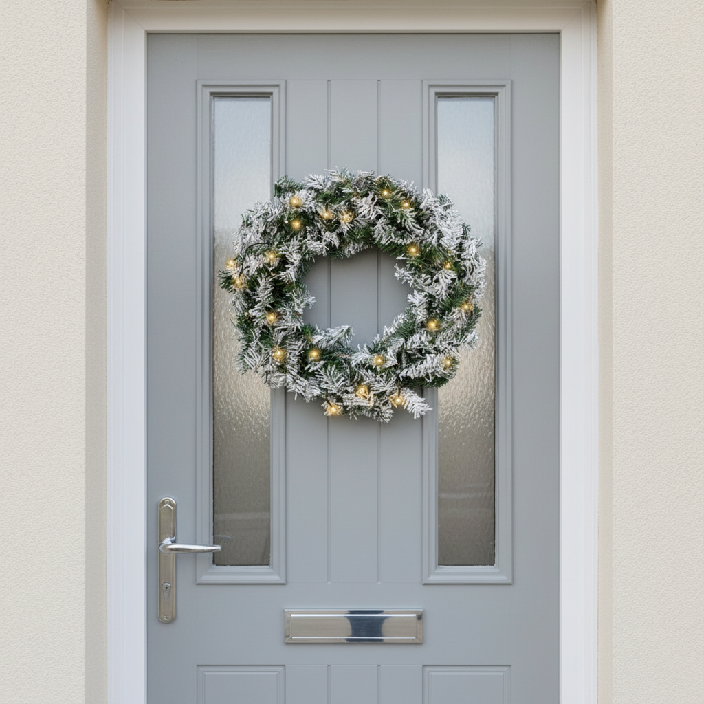 Snow Tipped Christmas Wreath-Christmas Decor-Pelle & Sol-DREIBACH