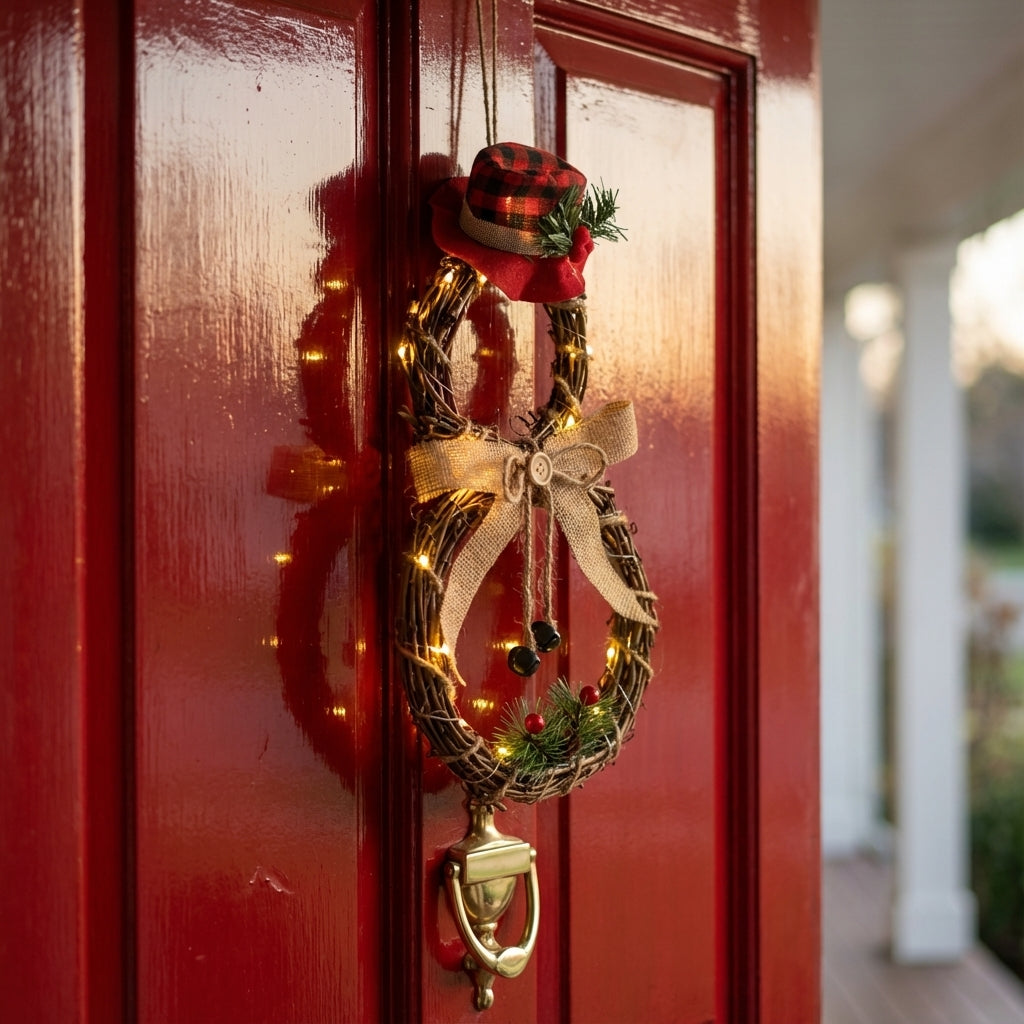 LED Snowman Christmas Wreath