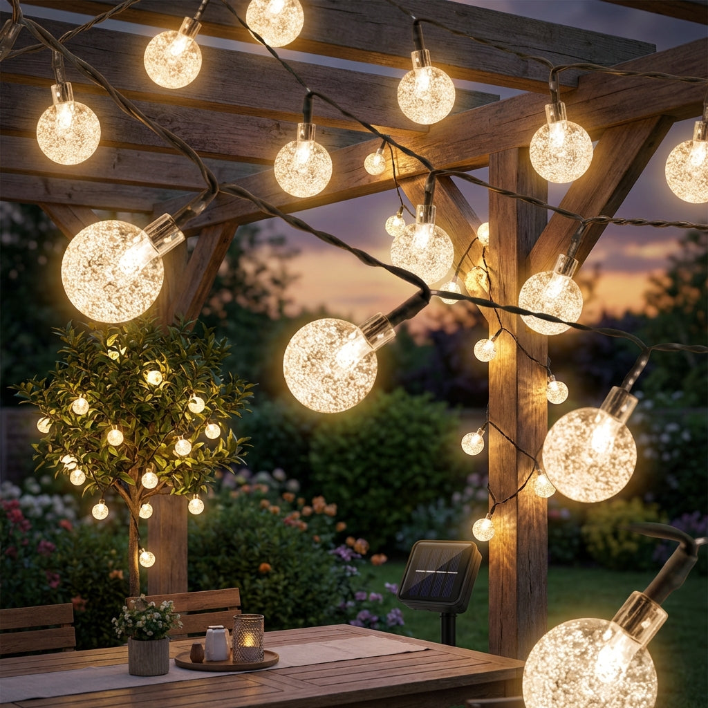 Solar Crystal Ball String Lights-Garden & Outdoor-GloBrite-Warm White-DREIBACH