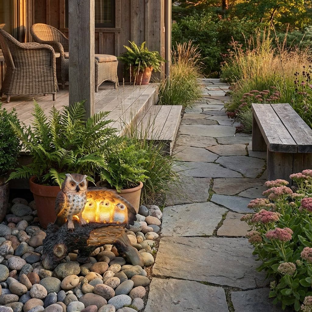 Solar Owl Family Light-Garden & Outdoor-GloBrite-DREIBACH