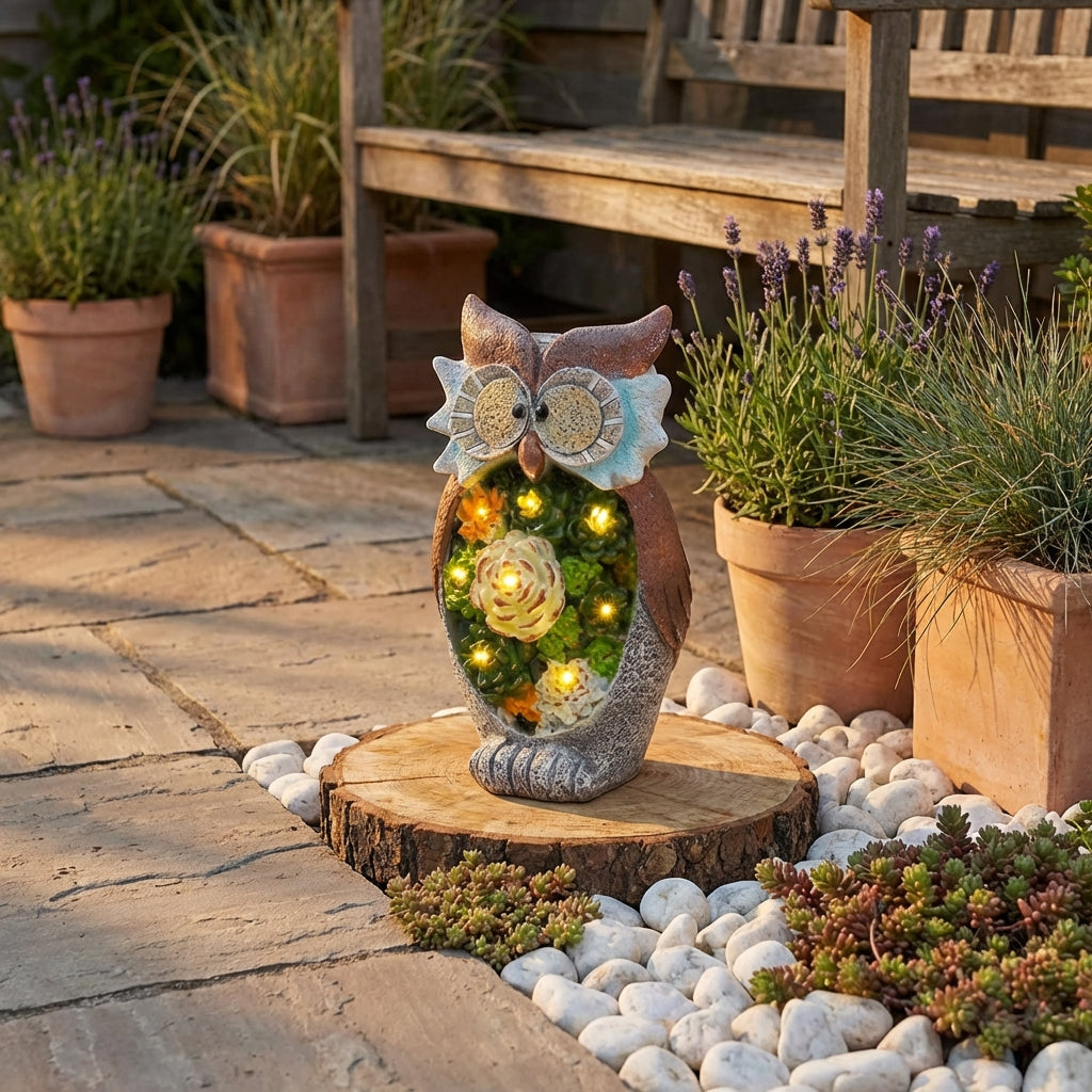 Solar Owl Ornament-Garden & Outdoor-GloBrite-DREIBACH