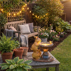 Solar Rabbits & Bird Statue-Garden & Outdoor-GloBrite-DREIBACH